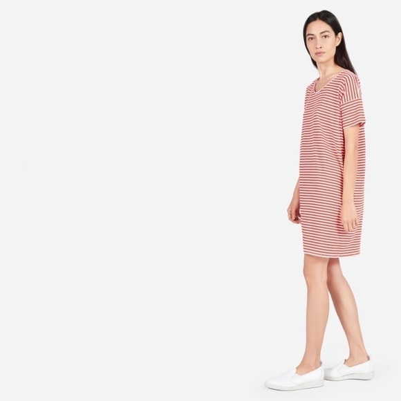 Everlane The Cotton Striped Oversized Tee Dress S - Picture 3 of 8